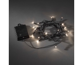 EEK A+, LED Lichterkette batteriebetrieben für Außen - 80 Weiße Dioden - mit 6h und 9h Timer, Konstsmide