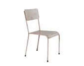 Stuhl in Cremefarben Metall